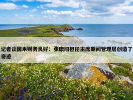 记者谈国米财务良好：张康阳担任主席期间管理层创造了奇迹