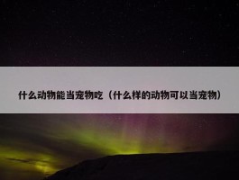 什么动物能当宠物吃（什么样的动物可以当宠物）