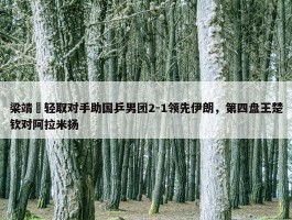 梁靖崑轻取对手助国乒男团2-1领先伊朗，第四盘王楚钦对阿拉米扬