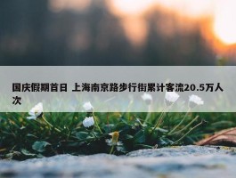 国庆假期首日 上海南京路步行街累计客流20.5万人次