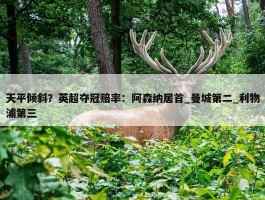 天平倾斜？英超夺冠赔率：阿森纳居首_曼城第二_利物浦第三