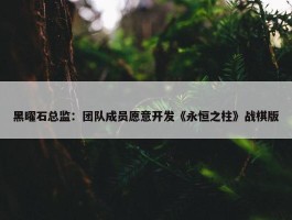 黑曜石总监：团队成员愿意开发《永恒之柱》战棋版