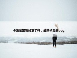 卡派蒙宠物修复了吗，最新卡派蒙bug