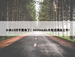 小米15终于要来了！6000mAh大电池满血上市！