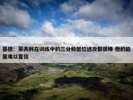 基德：莱夫利在训练中的三分和低位进攻都很棒 他的能量难以置信