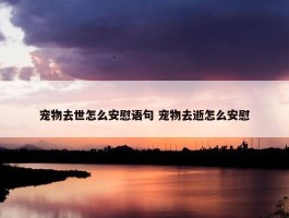 宠物去世怎么安慰语句 宠物去逝怎么安慰