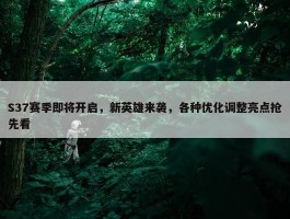 S37赛季即将开启，新英雄来袭，各种优化调整亮点抢先看