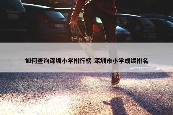 如何查询深圳小学排行榜 深圳市小学成绩排名
