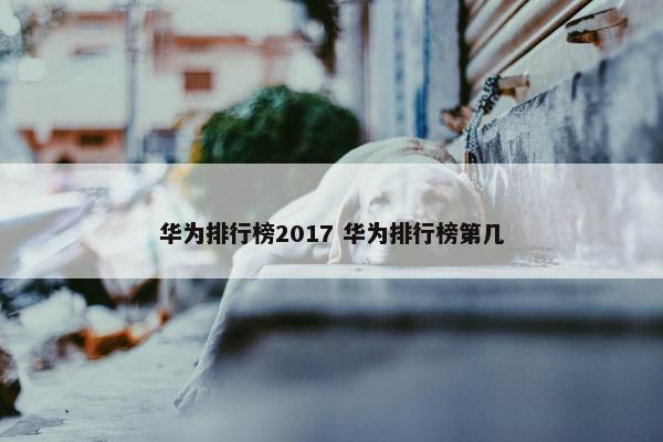 华为排行榜2017 华为排行榜第几