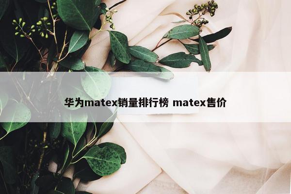 华为matex销量排行榜 matex售价
